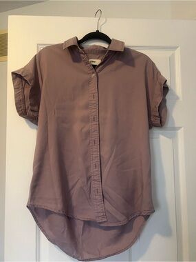 Tilley Mauve Short Sleeve Button-Up Blouse